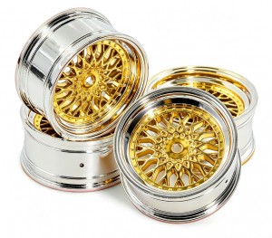 PLASTIC DUAL COLOR 54mm x 25mm 12mm HEX FOR TAMIYA 1/10 RC TT-01 TT-02 XV-01 XV-02 RC CAR - GOLD - RS-WH542612/GO