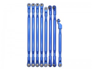 ALUMINUM FULL TIE ROD SET AXI254003 AXI254004 AXI254006 FOR 1/6 AXIAL RACING SCX-6 CRAWELER AXI05001T1 AXI05000T1 - BLUE - RS-AXI25400304/BU