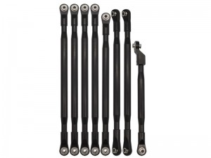 ALUMINUM FULL TIE ROD SET AXI254003 AXI254004 AXI254006 FOR 1/6 AXIAL RACING SCX-6 CRAWELER AXI05001T1 AXI05000T1 - BLACK - RS-AXI25400304/BK
