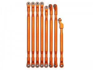 ALUMINUM FULL TIE ROD SET AXI254003 AXI254004 AXI254006 FOR 1/6 AXIAL RACING SCX-6 CRAWELER AXI05001T1 AXI05000T1 - ORANGE - RS-AXI25400304/OR