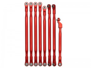 ALUMINUM FULL TIE ROD SET AXI254003 AXI254004 AXI254006 FOR 1/6 AXIAL RACING SCX-6 CRAWELER AXI05001T1 AXI05000T1 - RED - RS-AXI25400304/RE