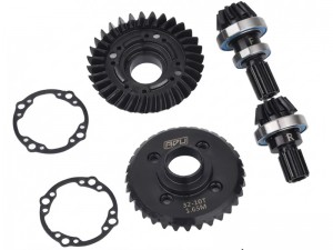 42CrMo M1.65 SPIRAL CUT FRONT & REAR DIFFERENTIAL RING PINION GEAR 7790 7791 7792 FOR TRAXXAS 1/5 X-MAXX 6S 8S 1/6 XRT MONSTER - RS-TRX779091/BK