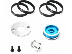 ALUMINUM BELT DRIVE GEARS TRANSMISSION SYSTEM 36T / 16T FOR 1/10 TAMIYA TT-02 TT-02D RC CAR - RS-TT023616/BU
