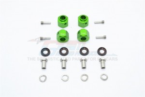 GPM TRX4010/9MM ALUMINUM HEX ADAPTERS 9MM THICK 1/10 TRX4 DEFENDER TRAIL CRAWLER - Green - TRX4010/9MM-G