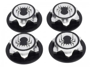 ALUMINUM CLOSED END DUSTPROOF WHEEL NUTS M1 THREADS FOR ARRMA TRAXXAS 1/7 1/8 RC CAR MONSTER TRUCK - RS-HEX17/BK