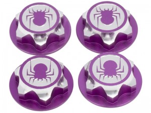 ALUMINUM CLOSED END DUSTPROOF WHEEL NUTS M1 THREADS FOR ARRMA TRAXXAS 1/7 1/8 RC CAR MONSTER TRUCK - PURPLE - RS-HEX17/PU