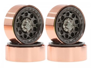ALUMINUM WHEEL 1.3INCH 36.8mm x 15mm 7mm HEX FOR 1/18 TRAXAS TRX-4M AXIAL SCX-24 RED CAT ASCENT-18 CRAWLER - RS-WH36815/TI