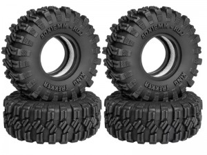 RUBBER TIRE 40mm x 16mm 0.7 INCH FOR 1/30 AXIAL RACING SCX30 CHEVROLET K10 FORD BRONCO JEEP WRANGLER JLU AXI-2260 AXI-2048 AXI-2261 CRAWLER - RS-TY4016A