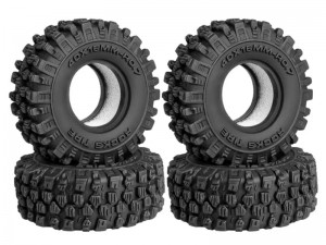 RUBBER TIRE 40mm x 16mm 0.7 INCH FOR 1/30 AXIAL RACING SCX30 CHEVROLET K10 FORD BRONCO JEEP WRANGLER JLU AXI-2260 AXI-2048 AXI-2261 CRAWLER - TYPE C - RS-TY4016C