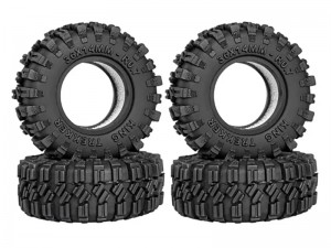RUBBER TIRE 36mm x 14mm 0.7 INCH FOR 1/30 AXIAL RACING SCX30 CHEVROLET K10 FORD BRONCO JEEP WRANGLER JLU AXI-2260 AXI-2048 AXI-2261 CRAWLER - RS-TY3614A