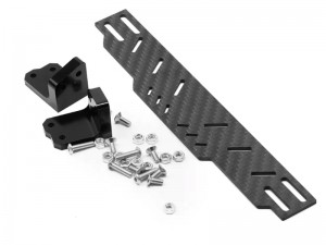 CARBON FIBER W. ALUMINUM ADJUSTABLE ROOF TOP RACK PLATE FOR 1/10 TRAXXAS TRX-4 AXIAL RACING SCX-10 RC CRAWLER - RS-TRX4-01F/BK