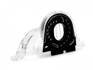 ABS PLASTIC TRANSPARENT MOTOR GEAR COVER W. MOTOR PLATE 8290 8290X FOR TRAXXAS 1/10 TRX-4 TRX-6 CRAWLER - BLACK - RS-TRX8290/BK