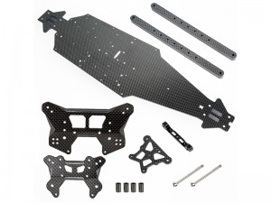 CARBON FIBER MAIN CHASSIS SHOCK TOWER CONVERSION KIT ARA-3404 ARA-3401 ARA-3400 FOR 1/8 ARRMA TALION BUGGY 6S BLX ARA7707V6T1 - RS-ARA3404/BK