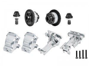 7075 ALLOY FRONT & REAR DIFF SET & UPPER BULKHEAD DIFF HOUSING 7780 7727 7727R 7881 7791 FOR TRAXXAS 1/5 X-MAXX 6S 8S / X-Monster / XRT 8S - SILVER - XRT1213KIT-S