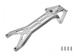 GPM 5T3/025F 7075 ALLOY FRONT UPPER CHASSIS BRACE LOS-3680 FOR LOSI 1/5 5IVE-TE 3.0 4WD DESERT TRUCK RTR LOS05022 - GUN SILVER - 5T3/025F-GS