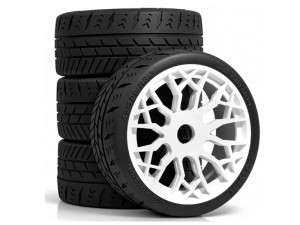 RUBBER TIRE AND RIM SET 100 X 43mm 17mm HEX FOR ARRMA 1/7 LIMITLESS INFRACTION 6S BLX 223S - RS-TY1004317/WI