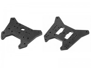 CARBON FIBER FRONT & REAR SHOCK TOWER ARA-4296 ARA-4297 FOR ARRMA 1/7 MOJAVE 6S V3 RC TRUCK ARA7 ... - RS-ARA429697/BK