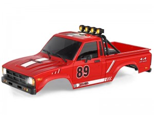 HARD PLASTIC OFF-ROAD PICK-UP BODY SHELL WITH FRONT & REAR LED SET FOR 1/24 AXIAL RACING SCX-24 CRAWLER TRUCK - RS-BDYSCX24/RE