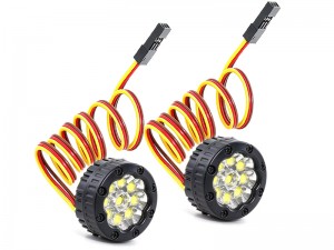 PLASTIC 21mm LED HEADLIGHT SET FOR 1/10 AXIAL RACING SCX-10 CRAWLER JEEP JLU WRANGLER BODY - RS-CA21LED/BK