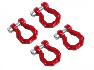 METAL TRAILER TOW SHACKLE HOOK PULLING D-RINGS 2 PAIRS FOR 1/8 1/10 TRAXXAS TRX-4 AXIAL SCX-10 CRAWLER - RS-CA22/RE