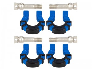 METAL TRAILER FRONT & REAR BUMPER TOW SHACKLE HOOK  D-RINGS 2 PAIRS FOR 1/8 1/10 TRAXXAS TRX-4 AXIAL SCX-10 CRAWLER - BLUE - RS-CA23/BU
