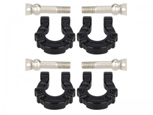 METAL TRAILER FRONT & REAR BUMPER TOW SHACKLE HOOK  D-RINGS 2 PAIRS FOR 1/8 1/10 TRAXXAS TRX-4 AXIAL SCX-10 CRAWLER - BLACK - RS-CA23/BK