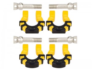 METAL TRAILER FRONT & REAR BUMPER TOW SHACKLE HOOK  D-RINGS 2 PAIRS FOR 1/8 1/10 TRAXXAS TRX-4 AXIAL SCX-10 CRAWLER - YELLOW - RS-CA23/YE