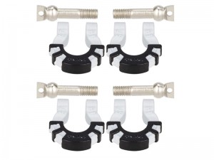 METAL TRAILER FRONT & REAR BUMPER TOW SHACKLE HOOK  D-RINGS 2 PAIRS FOR 1/8 1/10 TRAXXAS TRX-4 AXIAL SCX-10 CRAWLER - WHITE - RS-CA23/WI