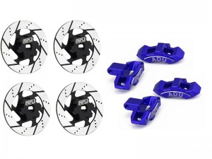 ALLOY 7075 FRONT & REAR BRAKE DISC W. CALIPER 8567 8568 FOR 1/7 TRAXXAS UDR UNLIMITED DESERT RACER 85086-4 - RS-TRX856768/BU