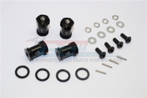 ALLOY HEX WIDENERS (+15MM) TEAM LOSI MINI EIGHT BUGGY - M8010/+15MM-BK