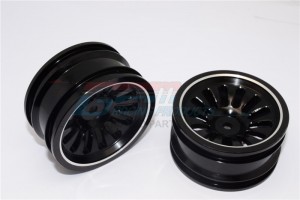 ALUMINIUM FRONT/REAR 13 POLES RIMS  WITH SILVER LINING VATERRA K5 BLAZER ASCENDER - K5133F/R-BK