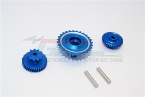 ALUMINIUM WHEEL GEAR ASSEMBLY (52T+53T+55T) KYOSHO MOTORCYCLE - Blue - KM1000-B