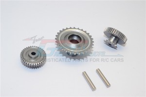 ALUMINIUM WHEEL GEAR ASSEMBLY (52T+53T+55T) KYOSHO MOTORCYCLE - Gun silver - KM1000-GS
