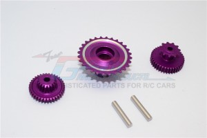 ALUMINIUM WHEEL GEAR ASSEMBLY (52T+53T+55T) KYOSHO MOTORCYCLE - Purple - KM1000-P