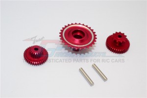 ALUMINIUM WHEEL GEAR ASSEMBLY (52T+53T+55T) KYOSHO MOTORCYCLE - Red - KM1000-R