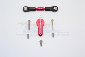ALUMINIUM ADJUSTABLE SERVO ROD & 25T SERVO HORN THUNDER TIGER TRUCK MT4-G5 6406F - Red - KG161025TA-R