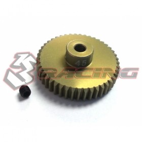 3RACING 3RAC-PG4845 48 Pitch Pinion Gear 45T (7075 w/ Hard Coating) For 1/10 RC Car - 3RAC-PG4845