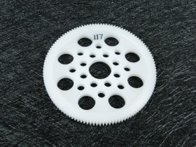 3RACING 3RAC-SG64117 64 Pitch Spur Gear 117T - White - 3RAC-SG64117