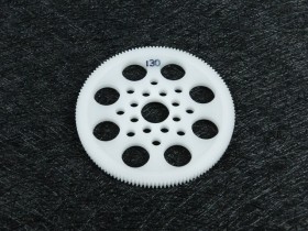 3RACING 3RAC-SG64130 POM 64 Pitch Spur Gear - 130T For 1/10 RC Car - White - 3RAC-SG64130