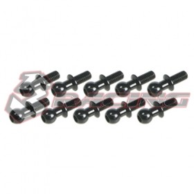 3RACING 3RAC-BS4806 Aluminum 4.8MM Ball Stud L=6 (10 pcs) 1/10 RC CAR - Black - 3RAC-BS4806/BL