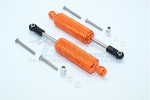 GPM TRX4093X ALUMINIUM FRONT/REAR INTERNAL SHOCKS (RETICULATED PATTERN) 1/10 TRX4 DEFENDER TRAIL CRAWLER - Orange - TRX4093X-OR-BEBK
