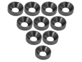 3RACING 3RAC-WC3 Aluminium M3 Countersink Washer (10 Pcs) For 1/10 ADVANCE M4 PRO D4 CAR - Black - 3RAC-WC3/BK