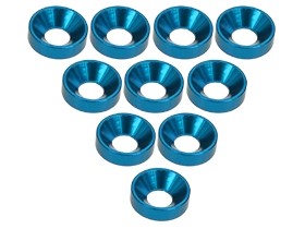 3RACING 3RAC-WC3 Aluminium M3 Countersink Washer (10 Pcs) For 1/10 ADVANCE M4 PRO D4 CAR - 3RAC-WC3/LB