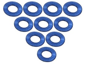 3RACING 3RAC-WF305 Aluminium M3 Flat Washer 0.5mm (10 Pcs) For 1/10 RC D3 D4 CAR - 3RAC-WF305/BU