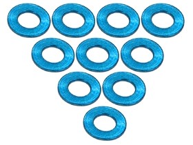 3RACING 3RAC-WF305 Aluminium M3 Flat Washer 0.5mm (10 Pcs) For 1/10 RC D3 D4 CAR - 3RAC-WF305/LB