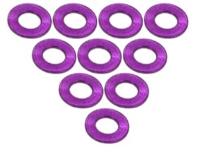 3RACING 3RAC-WF305 Aluminium M3 Flat Washer 0.5mm (10 Pcs) For 1/10 RC D3 D4 CAR - 3RAC-WF305/PU