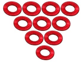 3RACING 3RAC-WF305 Aluminium M3 Flat Washer 0.5mm (10 Pcs) For 1/10 RC D3 D4 CAR - 3RAC-WF305/RE