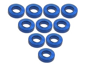 3RACING 3RAC-WF315 Aluminium M3 Flat Washer 1.5mm (10 Pcs) For 1/10 RC Car - 3RAC-WF315/BU
