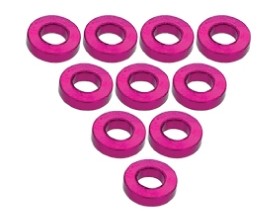 3RACING 3RAC-WF315 Aluminium M3 Flat Washer 1.5mm (10 Pcs) For 1/10 RC Car - 3RAC-WF315/PK