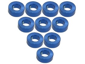 3RACING 3RAC-WF320 Aluminium M3 Flat Washer 2.0mm (10 Pcs) For 1/10 RC Car - Blue - 3RAC-WF320/BU